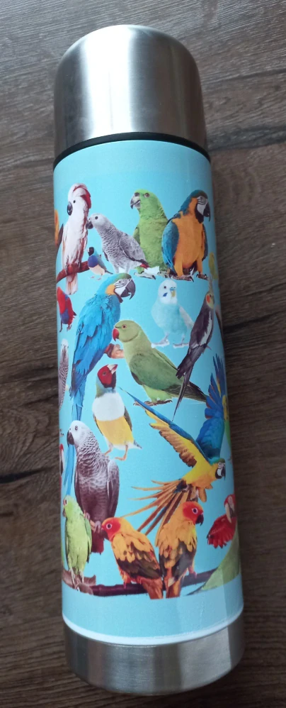 Termoska 750ml s motivem papoušků