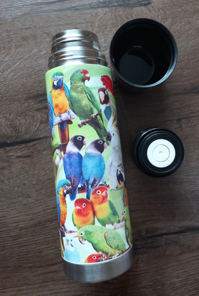 Termoska 750ml s motivem papoušků II