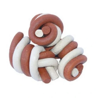 Jerky pochoutka pro psy Uzlík brown/white kroucený 1 ks