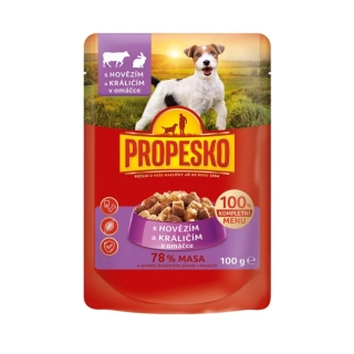 PROPESKO Dog hovězí a králičí, kapsa 100 g