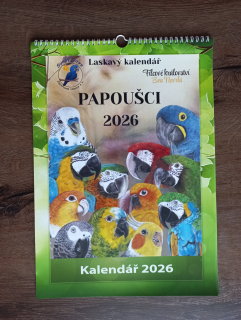 Nástěnný Kalednář 2026 s papouškami