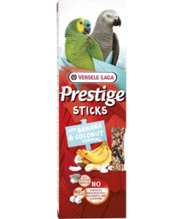 Versele-Laga Prestige Sticks tyčinky Parrots with  Banana & Coconut topping - 2  ks 140g